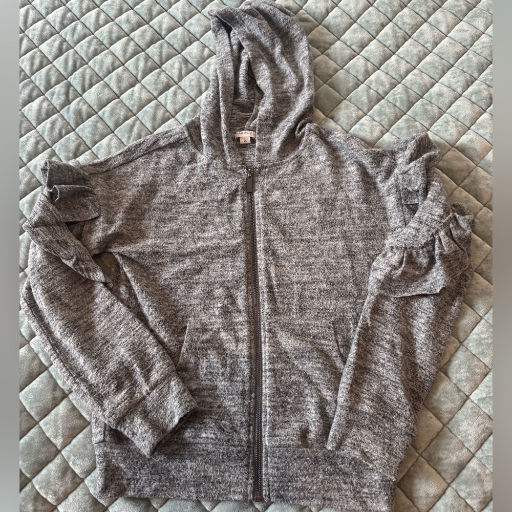 Habitual Girls Gray Knit  Hooded Sweater